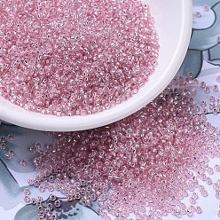 (RR1350) Окрашенное серебро на Подкладке Светло-розовый Миюки круглые бусины рокайль, японский бисер, 11/0, (rr 1350) окрашенный в серебристый цвет светло-розовый, 11/0, 2x1.3 мм, отверстие : 0.8 мм, Около 1111 шт / 10 г