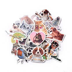 Other Animal Waterproof Self Adhesive Paper Stickers, for Suitcase, Skateboard, Refrigerator, Helmet, Mobile Phone Shell, Animal Pattern, 42~74x40~80x0.2mm, about 52pcs/bag