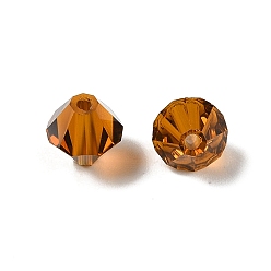 Седло Коричневый Прозрачные имитация австрийского хрусталя k9 стеклянные бусины, граненые, двухконусные, седло коричневый, 6x6 мм, отверстие : 1 мм