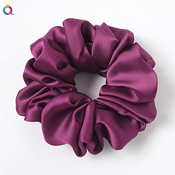 C190 Super Large Satin - Burgundy Vintage French Retro Bow Hairband - Solid Color Satin Hair Tie