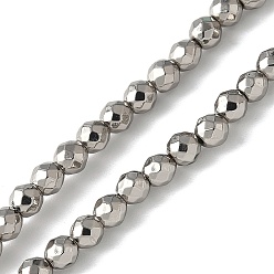 Немагнитные Гематит Запекание ниток окрашенных синтетических немагнитных гематитовых бусин, граненые, круглые, серые, 3 мм, отверстие : 0.8 мм, около 142 шт / нитка, 15.59'' (39.6 см)