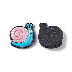 Pink Opaque Resin Cabochons, Snail, Pink, 19x19.5x5mm