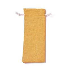 Goldenrod Burlap Packing Pouches, Drawstring Bags, Goldenrod, 18.7~19x7.7~8cm