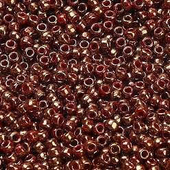 (1708) Gilded Marble Red Тохо 8/0 круглые бусины, японский бисер, (1708) мрамор позолоченный красный, 3 мм, отверстие : 1 мм, Около 1110 шт / 50 г