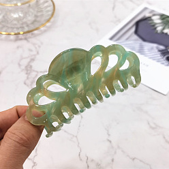 water green Chic Hair Claw Clips for Women, Elegant French Style with Acetate Resin Material and Shark Teeth Grip Design