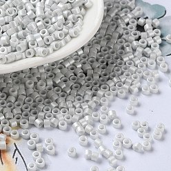 WhiteSmoke Baking Paint Glass Seed Beads, Cylinder, WhiteSmoke, 2.5x2mm, Hole: 1.4mm, about 45359pcs/pound