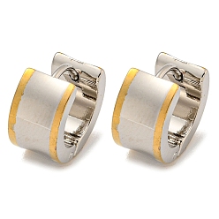 Золотой & Цвет Нержавеющей Стали 202 серьга-кольцо с широкой лентой из нержавеющей стали, с 304 штифтами из нержавеющей стали для женщин, золотые и нержавеющая сталь цвет, 12.5x7 мм