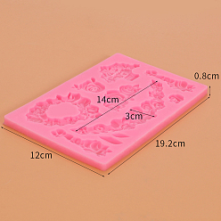 Hot Pink DIY Silicone Molds, Fondant Molds, Resin Casting Molds, for Chocolate, Candy, UV Resin & Epoxy Resin Craft Making, Hot Pink, 192x120x8mm
