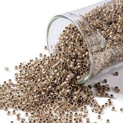 (989FM) Bronze Lined Crystal Matte Круглые бусины toho, японский бисер, (989 fm) матовый кристалл с бронзовой подкладкой, 8/0, 3 мм, отверстие : 1 мм, Около 222 шт / 10 г
