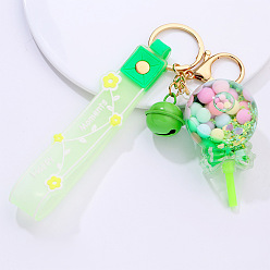7.Lollipop-Green Cute Cartoon 5-Star Oil Keychain Candy Ocean Keyring Creative Flower Camera Pendant