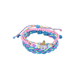 Ice cream Colorful Candy Beaded Bracelet Set with Alloy Pendants - 3 Piece Jewelry Collection