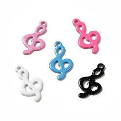 Mixed Color Spray Painted 201 Stainless Steel Charms, Musical Note Charm, Mixed Color, 15x8x1mm, Hole: 1mm
