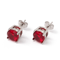 (123L) Белый крем непрозрачный блеск 6 пара плоских круглых сережек из циркония, 304 женские украшения из нержавеющей стали, цвет нержавеющей стали, огнеупорный кирпич, 8 мм, штифты : 0.7 мм