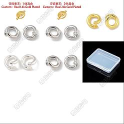 Couleur Mélangete 50 pcs 5 anneaux ouverts en laiton de couleurs, anneau de jonction de verrouillage rond, couleur mixte, 5.5x1mm, Trou: 3mm, 10 pcs / couleur