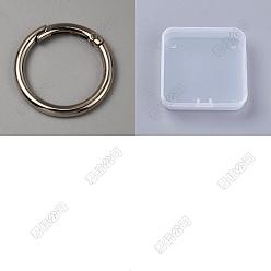 Платина 10шт. сплав пружинных затворных колец, круглые кольца, платина, 5 датчик, 40x4.5 мм