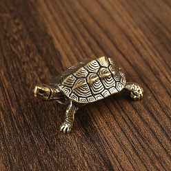 Античное Золото Латунные украшения скульптуры черепахи, для домашнего украшения рабочего стола, античное золото , 30x40 мм