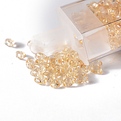 Marron Clair 10g perles de verre tchèque transparentes, 2-trou, ovale, bisque, 5x2.5mm
