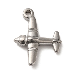 Stainless Steel Color 304 Stainless Steel Pendants, Airplane Charms, Stainless Steel Color, 19x15x4mm, Hole: 1.5mm