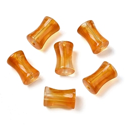 Orange Transparent Acrylic Beads Gradient Effect, Bamboo Joint, Orange, 12.5x7.5mm, Hole: 1.8mm, 1020pcs/500g