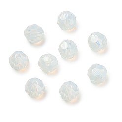 Белый Стекло k9 стекло, имитация Австрийские кристаллические шарики, граненые, круглые, белые, 10 мм, отверстие : 1 мм