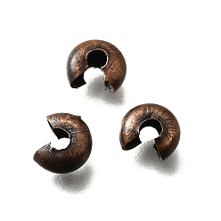 Красная Медь Железа обжимной шарики охватывает, без кадмия и без свинца, красная медь, Размер : диаметром около 4 мм , отверстие : 1.5~1.8 мм