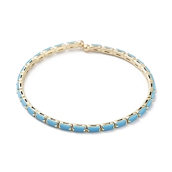 Темно-Голубой Браслеты-манжеты из настоящей позолоченной латуни 18k, с прямоугольником фианитами, глубокое синее небо, внутренний диаметр: 2-1/8 дюйм (5.5 см)