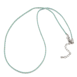 Светло-Голубой 2мм нейлоновый плетеный шнур для изготовления ожерелий, с латунными выводами и 202 застежками из лобстера из нержавеющей стали, платина, долговечный, стойки покрытие, Небесно-голубой, 17.72 дюйм (45 см)