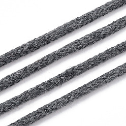 Gray Cotton String Threads, Macrame Cord, Decorative String Threads, for DIY Crafts, Gift Wrapping and Jewelry Making, Gray, 3mm, about 109.36 Yards(100m)/Roll.