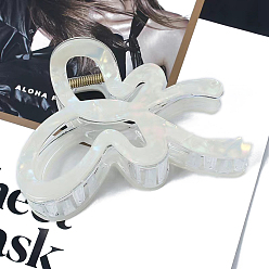 Белый Заколки-когти из ацетата целлюлозы в форме бабочки, аксессуары для волос для женщин и девочек, белые, 105x70x55 мм