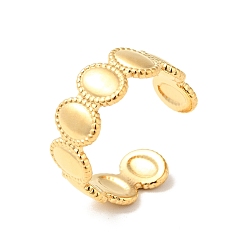 Golden 304 Stainless Steel Oval Open Cuff Ring for Men Women, Golden, US Size 8 3/4(18.7mm)