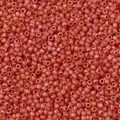 (410F) Orange Opaque Rainbow Matte Тохо 11/0 круглые бусины, японский бисер, (410 f) оранжевый непрозрачный радужный матовый, 11/0, 2.2 мм, отверстие : 0.8 мм, Около 1110 шт / 10 г