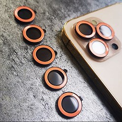 Темно-Оранжевый Пленка для линз мобильного телефона из стекла и алюминиевого сплава, аксессуары для защиты линз, совместим с защитной пленкой для объектива камеры 13/14/15 pro & pro max, темно-оранжевый, упаковка: 9x5.5x0.8 см, 2 шт / комплект