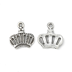 Antique Silver Tibetan Style Alloy Charms, Cadmium Free & Lead Free, Crown, Antique Silver, 14x12x2mm, Hole: 1mm