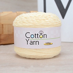 Lemon Chiffon Cotton Yarn, for DIY Crochet Crafts, Lemon Chiffon, 2.5~3mm