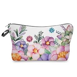 Разноцветный Водонепроницаемая сумка для хранения косметики из полиэстера с цветочным узором, многофункциональная дорожная туалетная сумка, клатч на молнии женский, красочный, 22x13.5 см