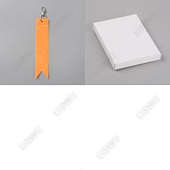 Темно-Оранжевый 12шт. прямоугольные ПВХ подвески-брелоки, Сплав с застежками, платина, темно-оранжевый, 180 мм