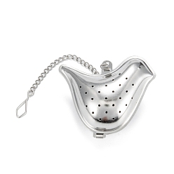 Stainless Steel Color Chick Shape Tea Infuser, with Chain & Hook, Loose Tea 304 Stainless Steel Mesh Tea Ball Strainer, Stainless Steel Color, 160mm