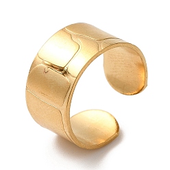 Золотой Ионное покрытие (IP) 304 Компоненты открытого манжетного кольца из нержавеющей стали, кольцо петли, золотые, отверстие : 1.8 мм, американский размер 7(17.3мм)