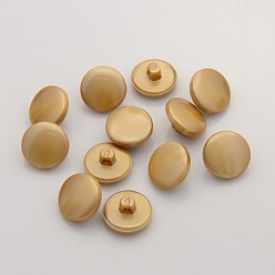 Dark Goldenrod Acrylic Shank Buttons, 1-Hole, Flat Round, Dark Goldenrod, 13x7mm, Hole: 1.6mm