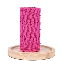 Темно-Розовый 2-слойный круглый хлопковый шнур, для diy craft, темно-розовыми, 2 мм, около 164.04 ярдов (150 м) / рулон