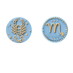 Scorpio Twelve Twelve Constellations Food Grade Eco-Friendly Silicone Focal Beads, Scorpio, 25mm