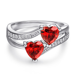 Red garnet ring 925 Sterling Silver Heart Jewelry Set with Multiple Gemstone Options