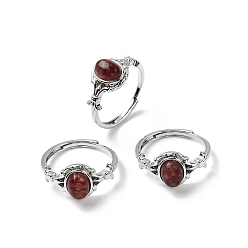 Флогопит Кольца из натурального флогопита, с реечной обшивкой латунными выводами, платина, 11 мм, внутренний диаметр: 18 мм