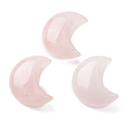 Розовый Кварц Природного розового кварца бусы, 3d форма полумесяца, Топ пробуренной, 25~25.5x20~21x9~10.5 мм, отверстие : 2.5 мм