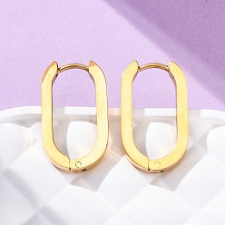 Золотой 304 обруч серьги из нержавеющей стали замке, овальные, золотые, 21.5x12x3 мм, штифты : 1 мм