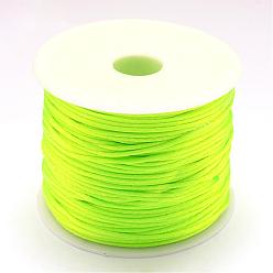 Lime Nylon Thread, Rattail Satin Cord, Lime, 1.0mm, about 76.55 yards(70m)/roll