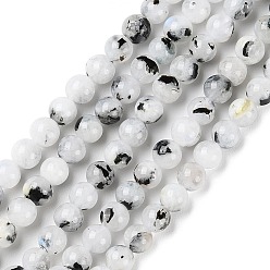 Rainbow Moonstone Natural Rainbow Moonstone Beads Strands, Round, 4mm, Hole: 0.6mm, about 92pcs/strand, 15.51''(39.4cm)
