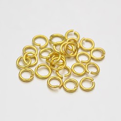 Golden Brass Open Jump Rings, Golden, 18 Gauge, 7x1mm, Inner Diameter: 5mm, about 4800pcs/500g