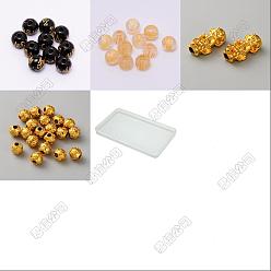 (52) Непрозрачная лаванда Наборы бисера своими руками, включая шарики из смолы, Сплавочные бусины, разноцветные, 8~25x8~11.5x7.5~9 мм, отверстие : 2~5 мм, 230 шт / комплект