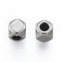 Stainless Steel Color 201 Stainless Steel Beads, Cube, Stainless Steel Color, 4x4x4mm, Hole: 2mm